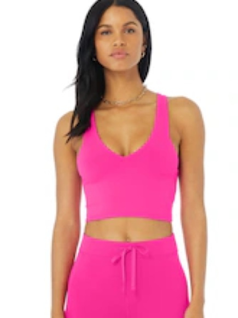 ALO Yoga Neon Pink V-Neck Racerback Camisole